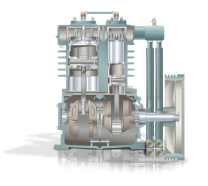 ML Series Air Compressor - Cutaway View