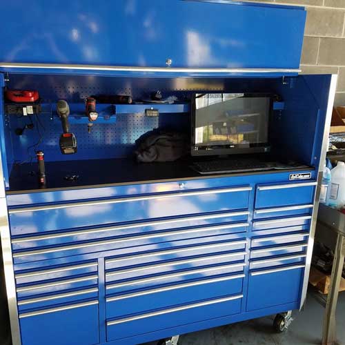 Rolling Toolbox 72 and Top Hutch Customer Photo