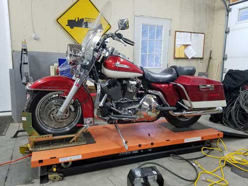 Harley Road Glide on Elevator 1800 Lift Table