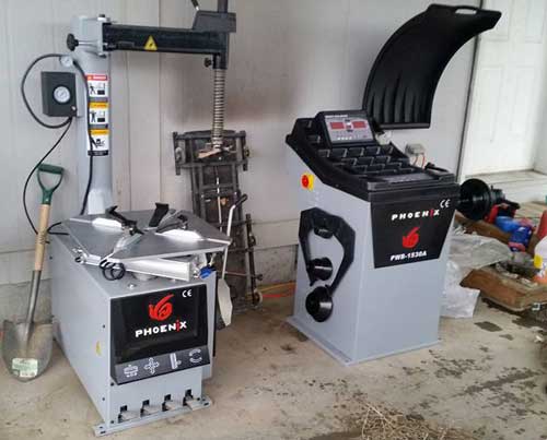 Richard in Adams Oregon shares pics of his Phoenix Tire Changer Wheel Balancer Set