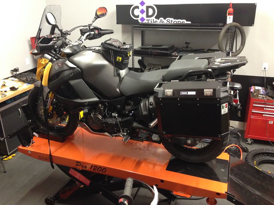 Mike mounts GIVI USA motorcycle accessories on his bike using the PRO 1200 motorcycle lift.