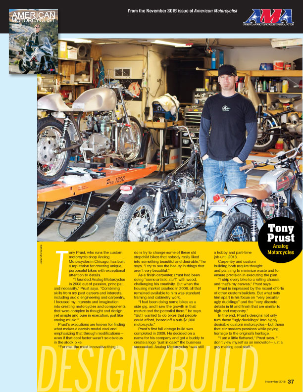 American Motorcyclist Association Magazine Features PRO 1200 Motorcycle Lift
