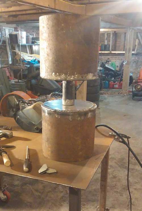 fabricated dumbell using eastwood plasma cutter and tig welder