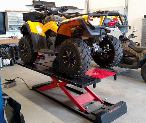 can-am on elevator lift table