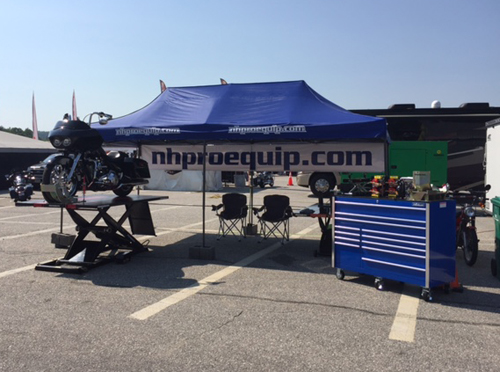 NHPROEQUIP booth at Laconia Bike Week