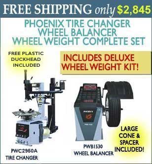 phoenix pwb1530a and pwc2950a tire changer wheel balancer combo wheel weight kit