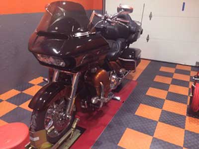recessed motorcycle lift table