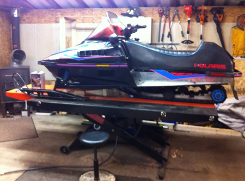 David submits photo of Polaris Snowmobile on PRO 1200 snowmobile lift