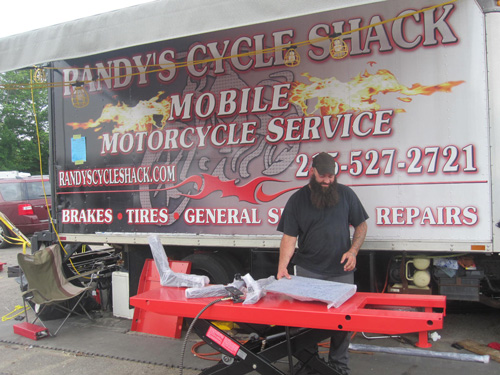 Randy's Cycle Shack in PA services bikes using the PRO 1200 motorcycle lift