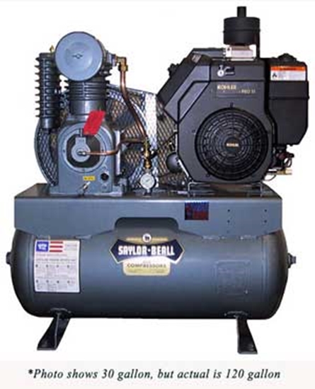 Picture of 25 HP 120 gal Gasoline Engine Driven Air Compressor Saylor-Beall 452512GC