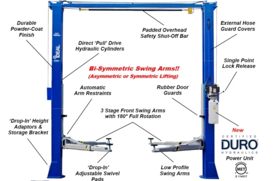2 Post Lift TP10KAC-DX | NHProEquip.com