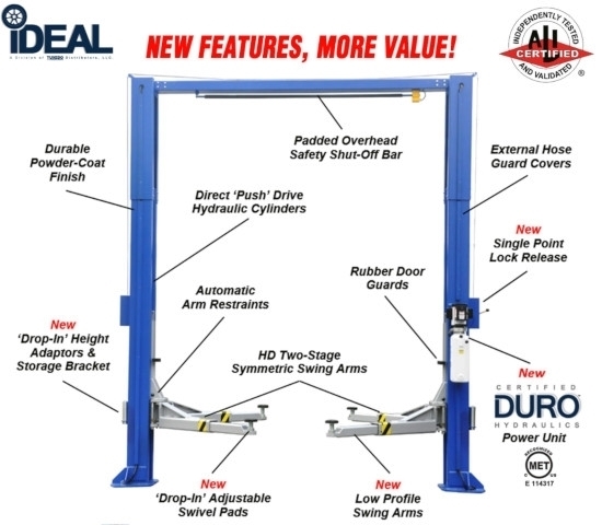 2 Post Lift iDeal TP12KSC-DX