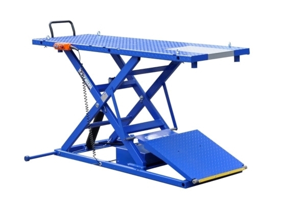 Picture of Elec-Hydra Motorcycle Lift Bench w/Integrated Motor & Retractable Ramp iDeal M-2200IEH-XR