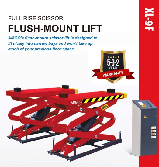 Picture of Flush Mount Scissor Lift 9000lbs XL-9F Amgo Hydraulics