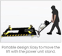 Portable design: Easy to move the lift with the power unit stand.