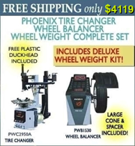 Picture of Phoenix Tire Changer Wheel Balancer Set w/Wheel Weight Kit PWB1535A/PWC2950A