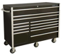 55" 12 Drawer Black Roll Cab Tool Box