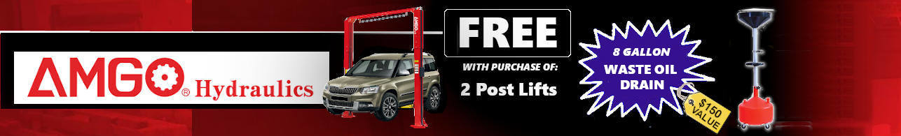 2 Post Amgo Lifts Free Oil Drain with Purchase