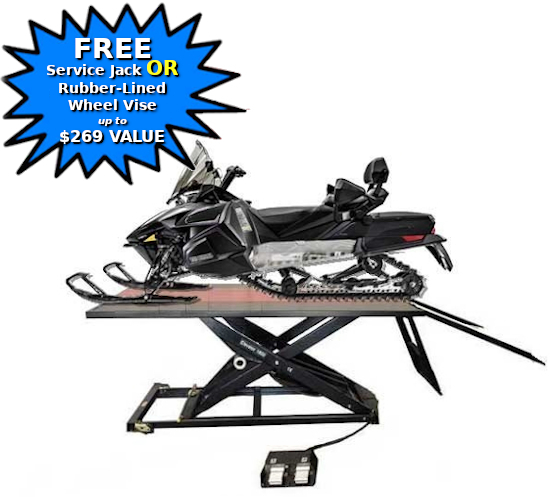 Snowmobile lift table sale free vise or jack