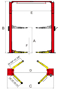 OH-10 2 Post Lift ALI Certified Diagram