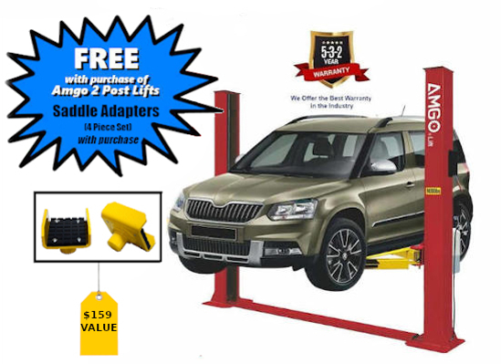 Free Saddle Adapters with purchase of 2 post lift 9K