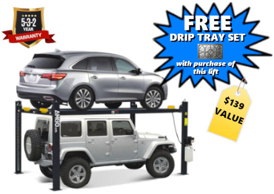 Truck Storage Lift Free Drip Tray Set 4 post lift
