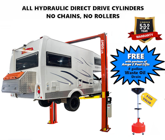 FREE OIL CATCH WITH 2 POST LIFTS
