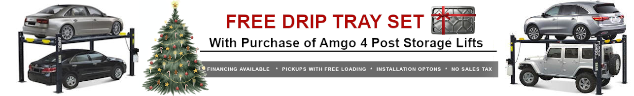 Christmas deal 4 post storage lifts come with drip tray set