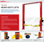 Picture of 2 Post Heavy Duty Lift 12000lb OH-12S Amgo Hydraulics