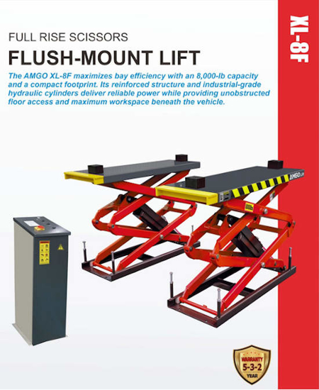 Picture of Flush Mount Full Rise Scissor Lift 8000lbs XL-8F Amgo Hydraulics