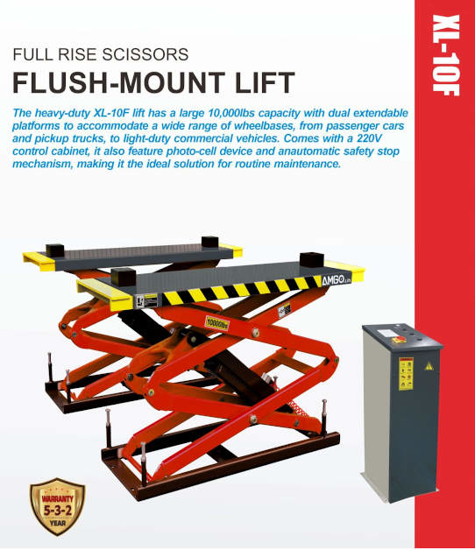 Picture of Flush Mount Full Rise Scissor Lift 10000lbs XL-10F Amgo Hydraulics