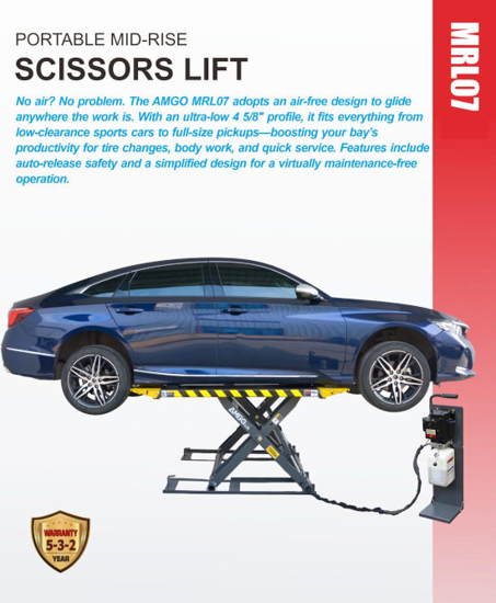 Picture of Midrise Scissor Lift 7000lbs MRL07 Amgo Hydraulics