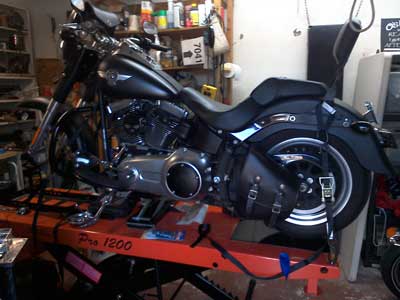 2010 Harley Fatboy Low on PRO 1200 Motorcycle Lift