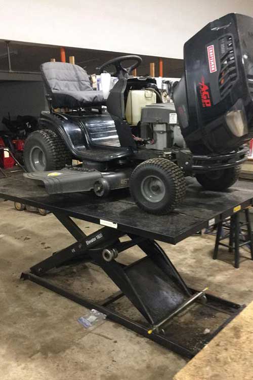 Craftsman Lawn Tractor on Elevator 1800 Lift