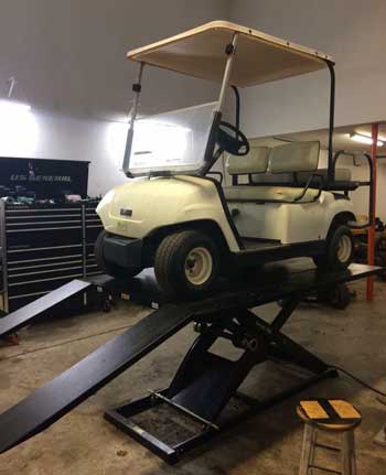 Yamaha Golf Cart on Elevator 1800 Golf Cart Lift