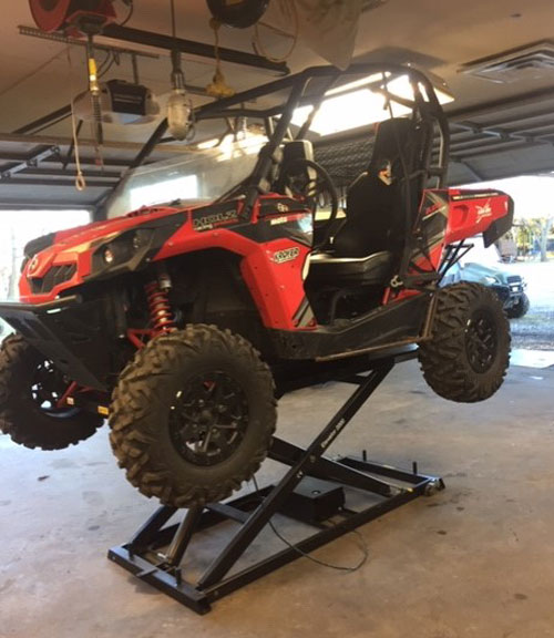 Can Am Commander ATV on Elevator 2000E Lift