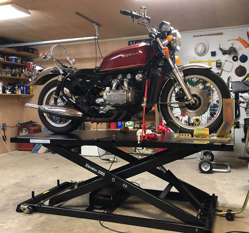Ray's Honda Goldwing on 2000E Electric Motorcycle Lift