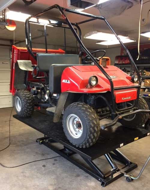 Kawasaki Mule on Elevator 2000E