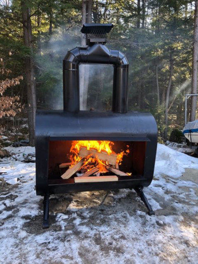 finished fireplace using plasma cutter