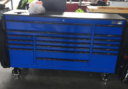 CDX722117RC Blue rolling tool box black trim
