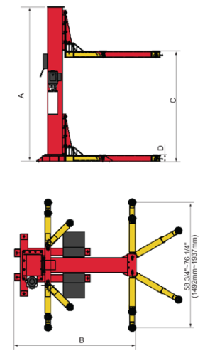 single post lift diagram