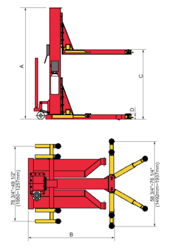 single column lift diagram