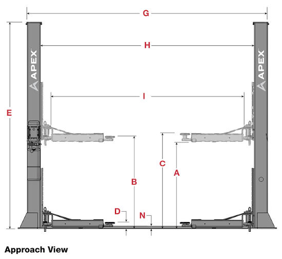 Apex 9K 2 Post Lift Diagram