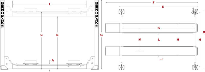 HDS-14XT 4 Post BendPak Lift