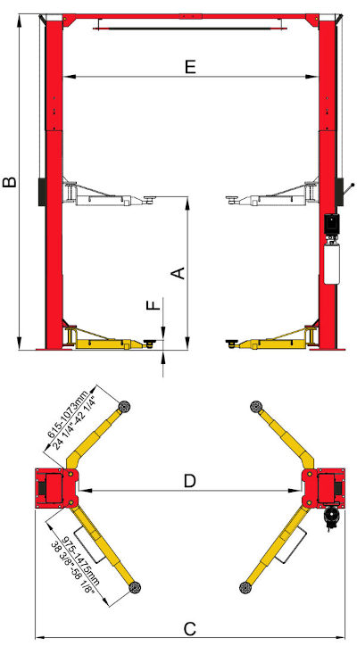 OH-9 diagram 2 post lift