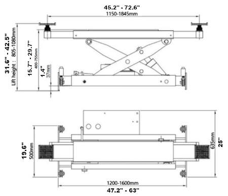 RJ-20A Rolling Jack for 4 Post Lifts