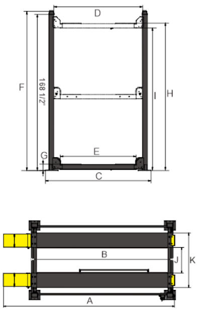 4097X triple parking lift diagram