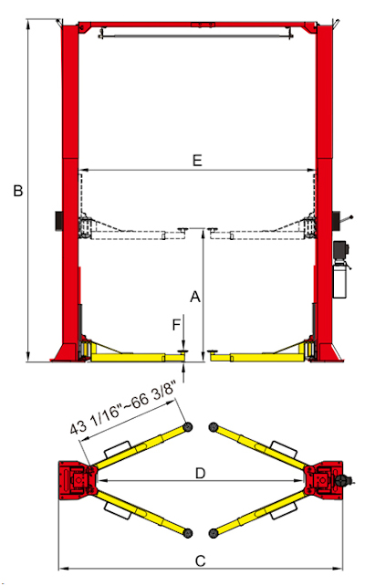 OH-15 2 Post Lift Diagram