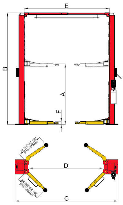 OHX-10 2 Post Car Amgo Lift 10K