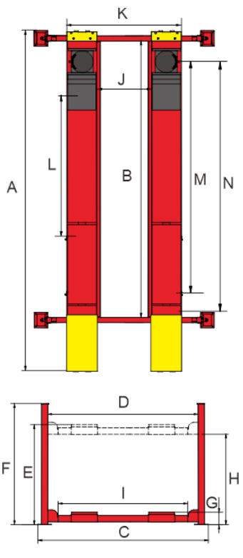 PRO-14A Diagram 4 Post Lift NH